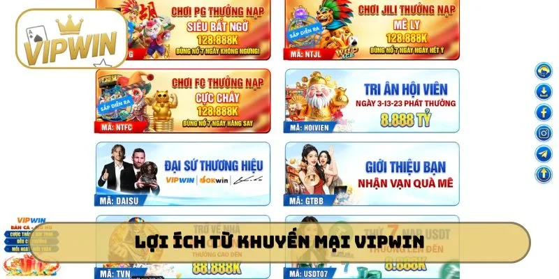 Lợi ích từ khuyến mại VIPWIN